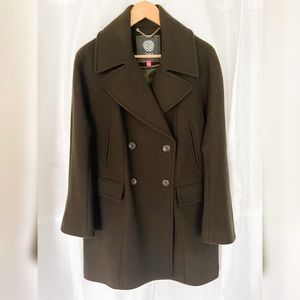 Vince Camuto Olive Wool Oversized Pea Coat